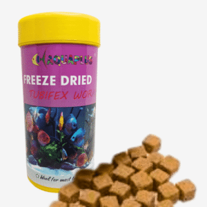 AquaPlus Freeze Dried Tubifex Worms 10g: High Protein Fish Feed for Tropical and Freshwater Fish